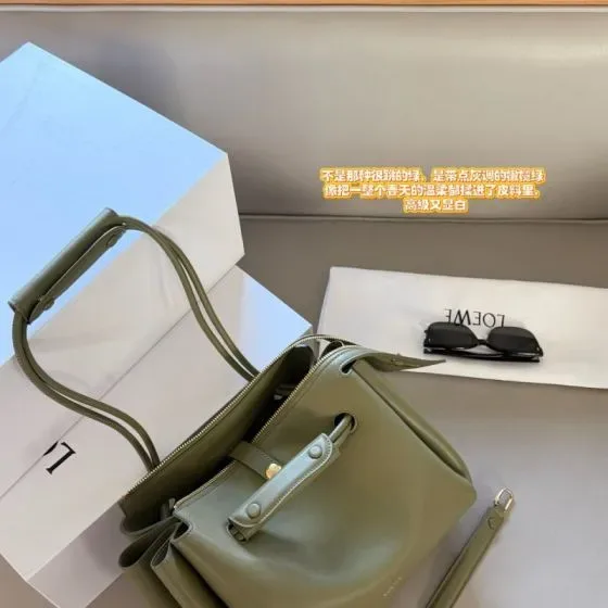 Loewe Cubi Olive Green Shoulder Bag