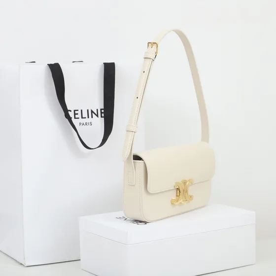 Celine Triomphe Blanc Sac épaule