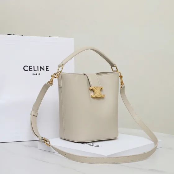 Celine Triomphe Bucket Bag Beige Shoulder Bag/Crossbody