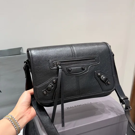 Balenciaga Nano Rivet Moto Crossbody Bag Black Crossbody
