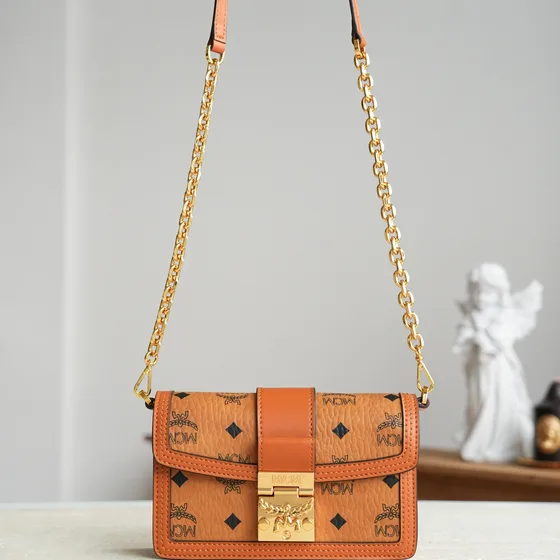 MCM Tracy Crossbody In Visetos Cognac Crossbody