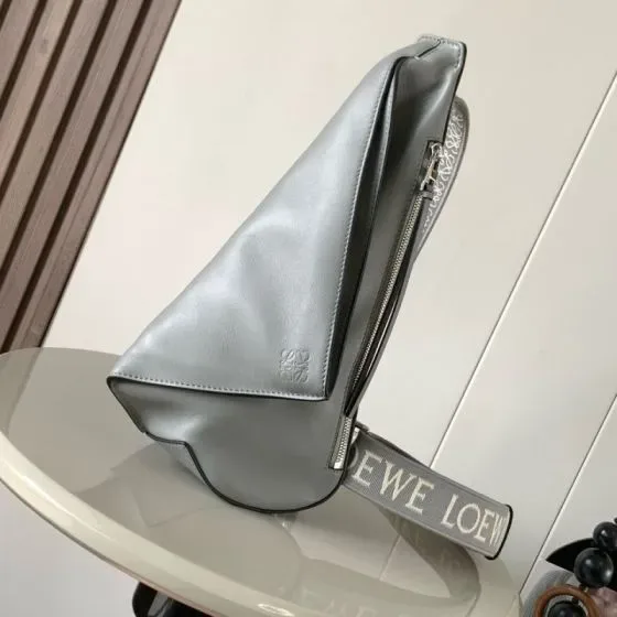 Loewe Anton Sling Metallic Silver Belt Bag
