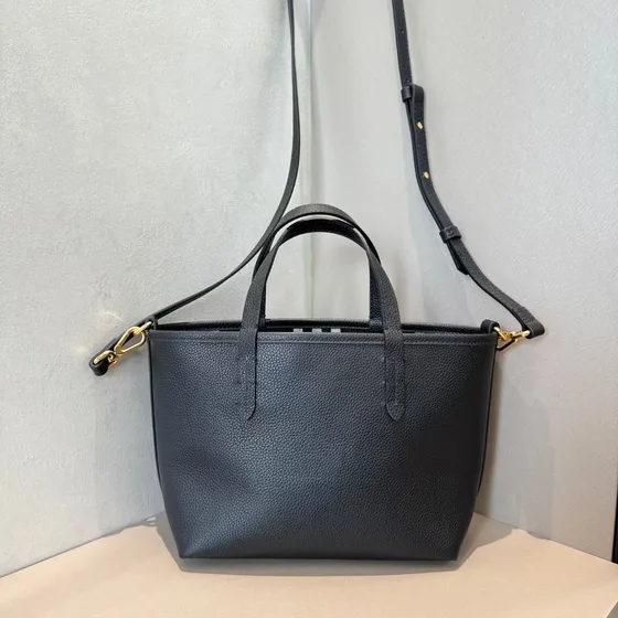 Burberry Small Grainy Pelle Tote Nero Borsa tote