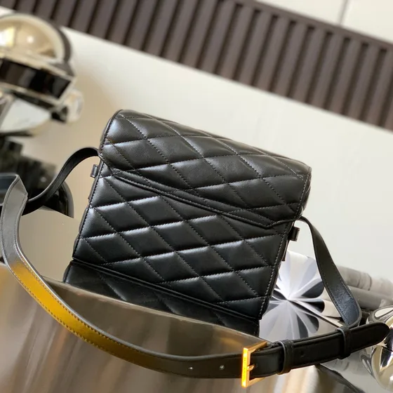 YSL Box Bag Quilted Læder Sort Crossbody