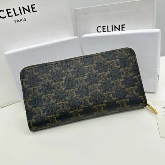 Celine wallet Triomphe Kanvas Coklat long everyday