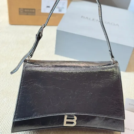 Balenciaga Crush Small Top Handle Bag Black Top Handle