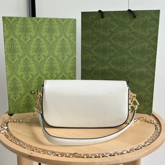 Gucci Gucci Horsebit 1955 Small Skulderveske Hvit Skulderveske