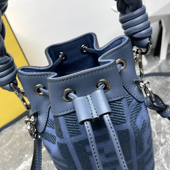 Fendi Mon Tresor Mini Bucket Bag Blue Crossbody