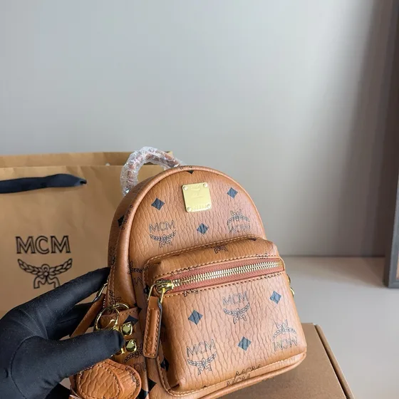 MCM Stark Side Studs Rygsæk Mini Cognac Rygsæk
