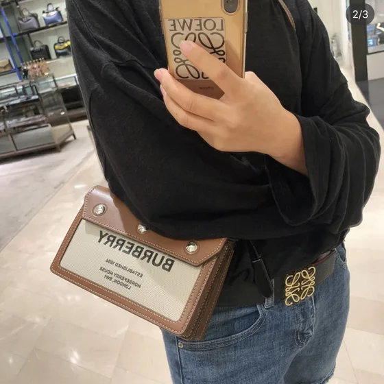 Burberry Horseferry Print Canvas And Leather Crossbody Bag Brown/Beige Crossbody