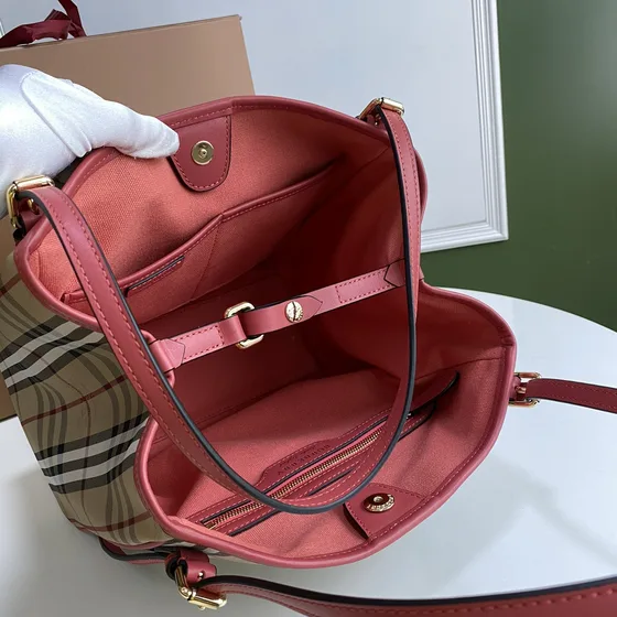 Burberry Horseferry Check Tote Bege/Rosa Bolsa tote
