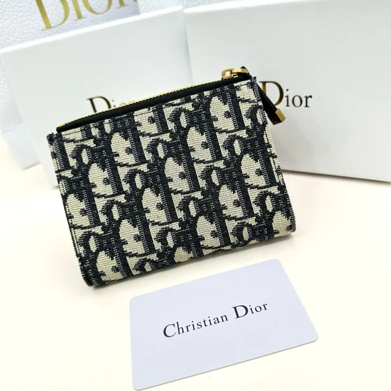 Dior 30 Montaigne Dahlia Portefeuille Beige And Noir Portefeuille