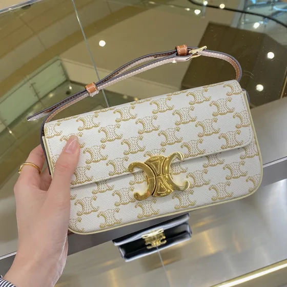Celine Triomphe Blanc Sac épaule