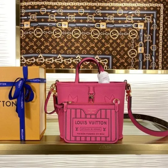 Louis Vuitton Neverfull Inside Out Bb Pink Tote Bag
