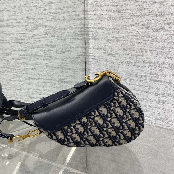 Dior Saddle Bag Marineblauw Blauw Schoudertas
