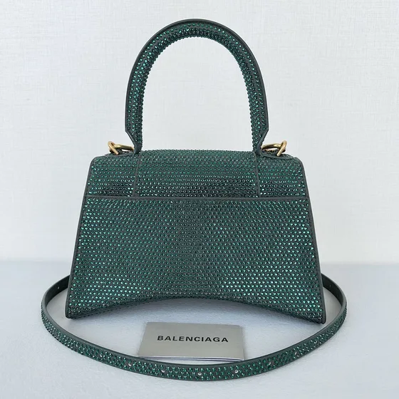 Balenciaga Hourglass Dark Green Top Handle