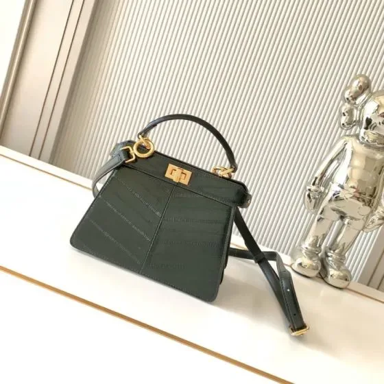 Fendi Peekaboo Iseeu Small Dark Green Top Handle