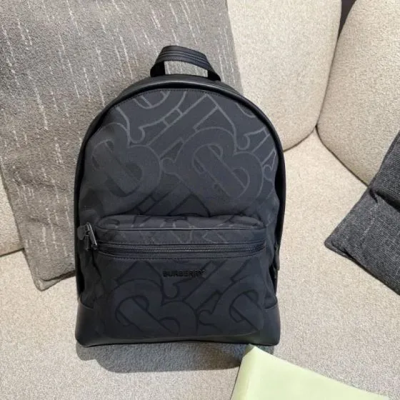 Burberry Monogram Nylon Backpack Black Backpack