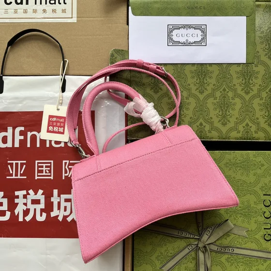 Balenciaga Hourglass Small Top Handle Bag Pink Top Handle