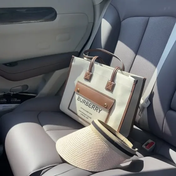 Burberry Freya Tote Beige Brown Tote Bag