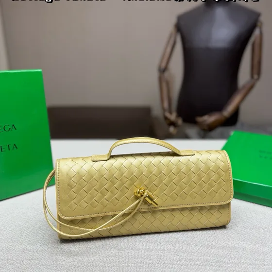 Bottega Veneta Long Clutch Bag With Handle Silver Clutch
