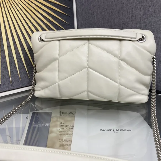 YSL Loulou Puffer Trắng Shoulder Bag