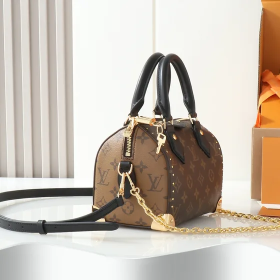 Louis Vuitton Speedy Trunk Monogram Braun/Schwarz 20cm Henkel