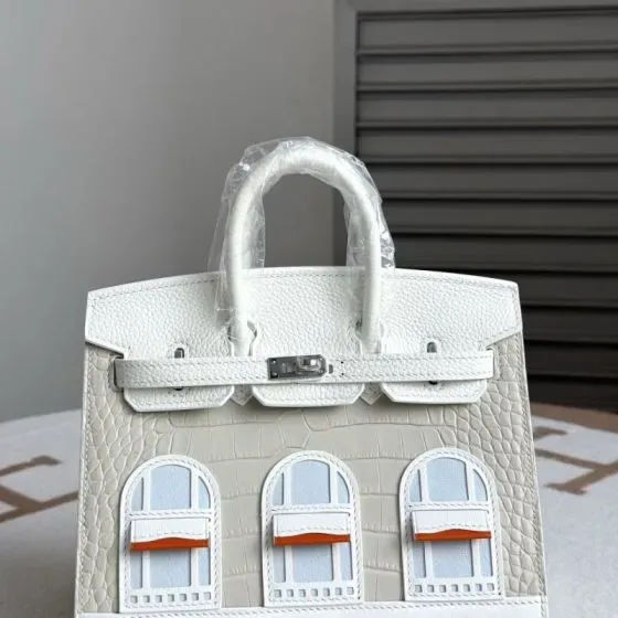 Hermes Birkin Faubourg Sellier 20 White 20cm Top Handle