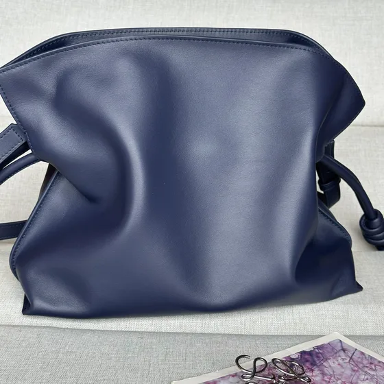 Loewe Flamenco Clutch Bag Navy Blue Shoulder Bag