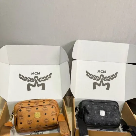 MCM Aren Crossbody Cognac Black Crossbody