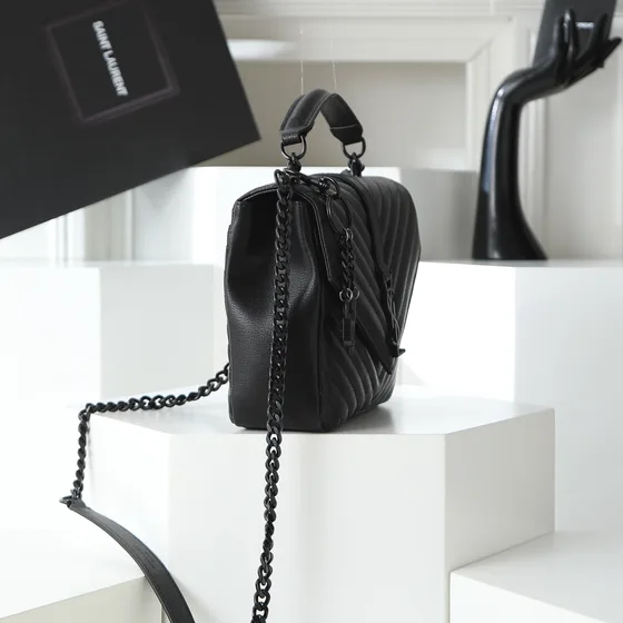 YSL Envelope Top Handle Bag أسود Top Handle