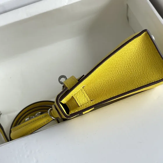 Hermes Kelly Mini Jaune Anse supérieure