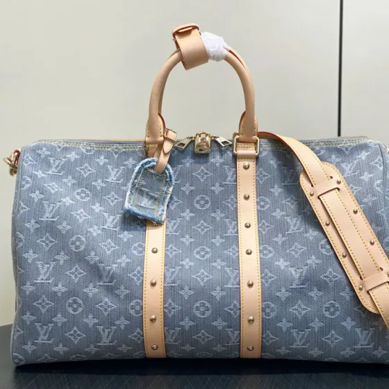 Louis Vuitton Keepall 45 Blue Monogram Denim 45 travel