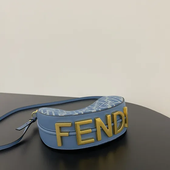 Fendi Fendigraphy Mini Hobo Bag Blau Hobo