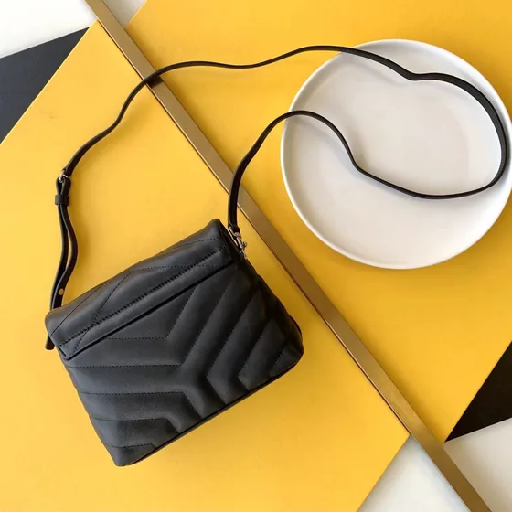 YSL Loulou Toy Quilted Leather Crossbody Bag Black Crossbody