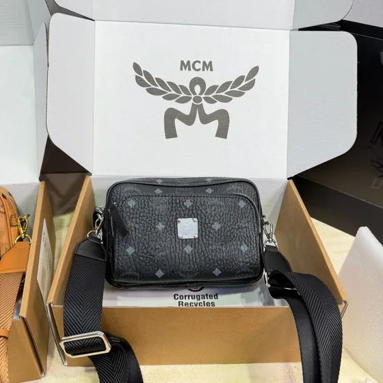 MCM Aren Crossbody Cognac Black Crossbody