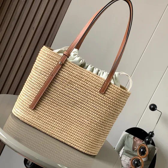 Loewe Square Basket Bag Natural/Beige/Tan Tote Bag