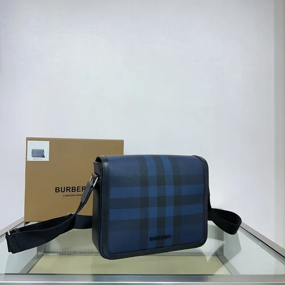 Burberry Check Crossbody Bag Navy Black Crossbody