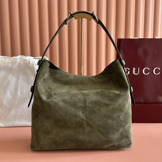 Gucci Gucci Hobo Shoulder Bag Olive Green Hobo