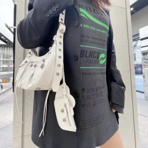 Balenciaga Le Cagole Shoulder Bag White Shoulder Bag