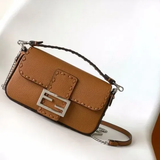 Fendi Baguette Brown Crossbody Shoulder Bag