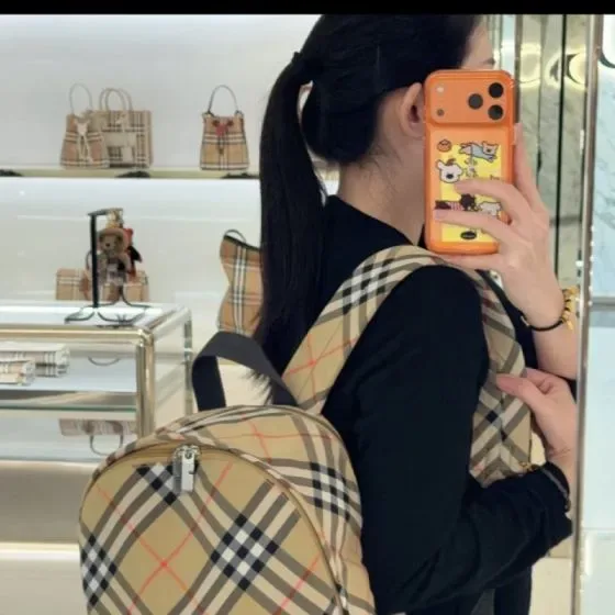 Burberry Vintage Check Backpack Beige Backpack