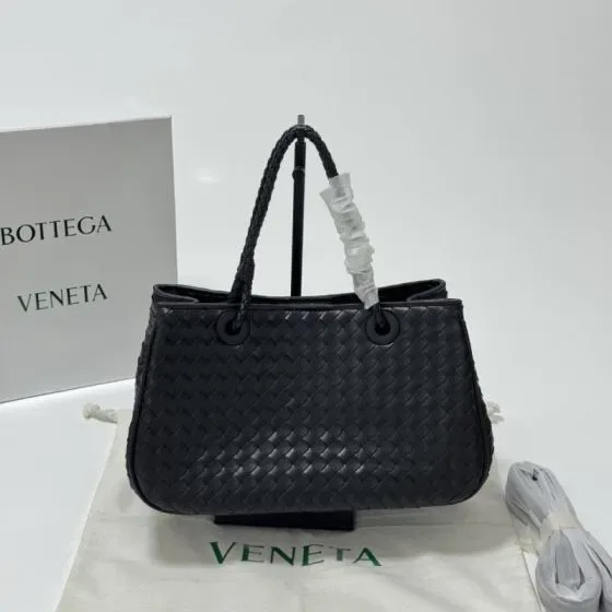 Bottega Veneta Intrecciato Small Leather Tote Black Tote Bag