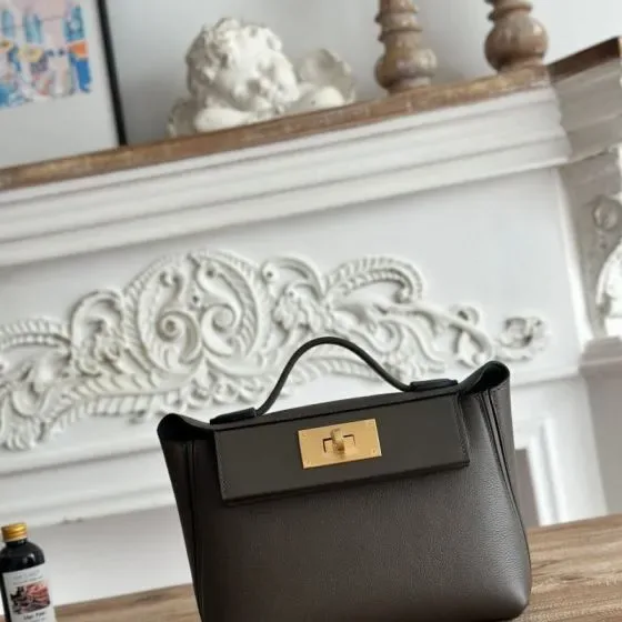 Hermes 24 24 Mini Dark Brown Top Handle