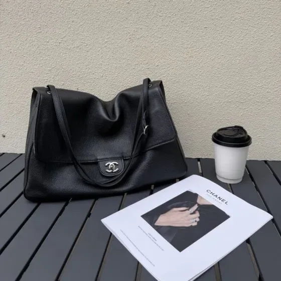 Chanel Jumbo Xl Flap Travel Bag Black Shoulder Bag