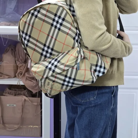 Burberry Vintage Check Backpack Beige Backpack