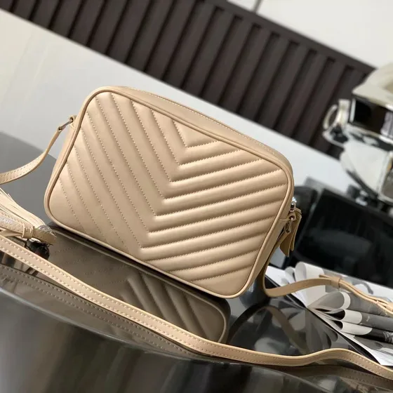 YSL Lou Camera Bag Beige Crossbody
