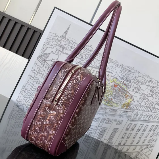 Goyard Saint Martin Bag Burgundy Top Handle