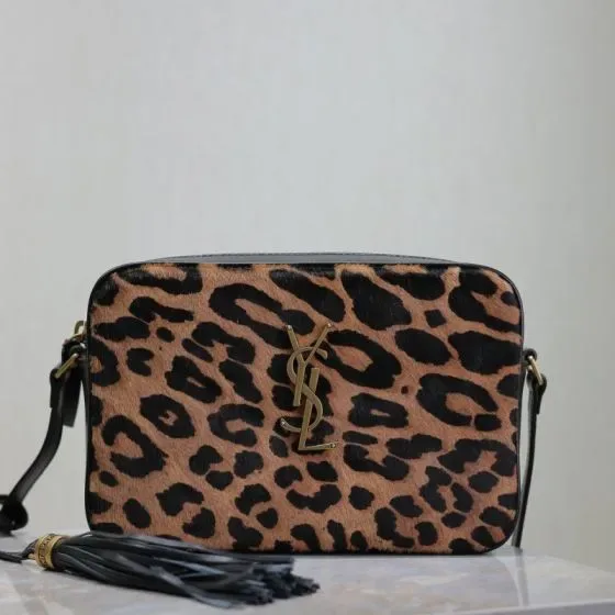 YSL Lou Camera Bag Leopard Print Crossbody