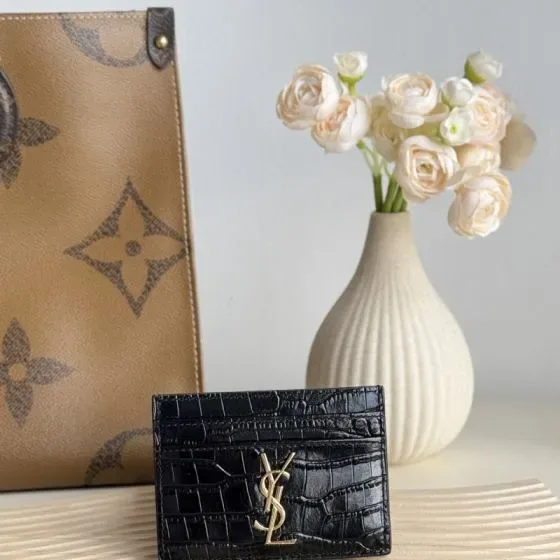 YSL Cassandre Card Case Black Card Holder